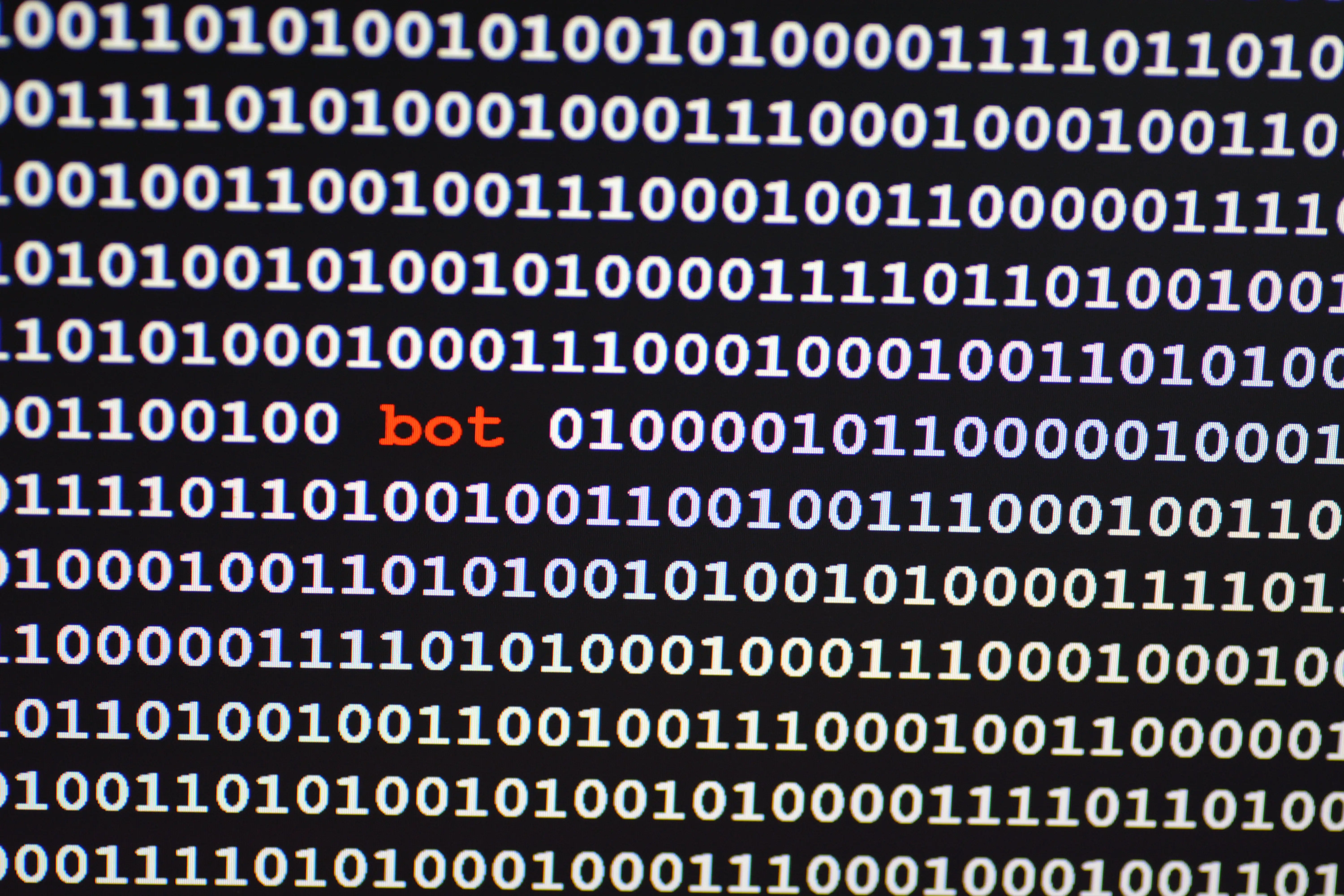 Computer code with the word ‘bot’ in red