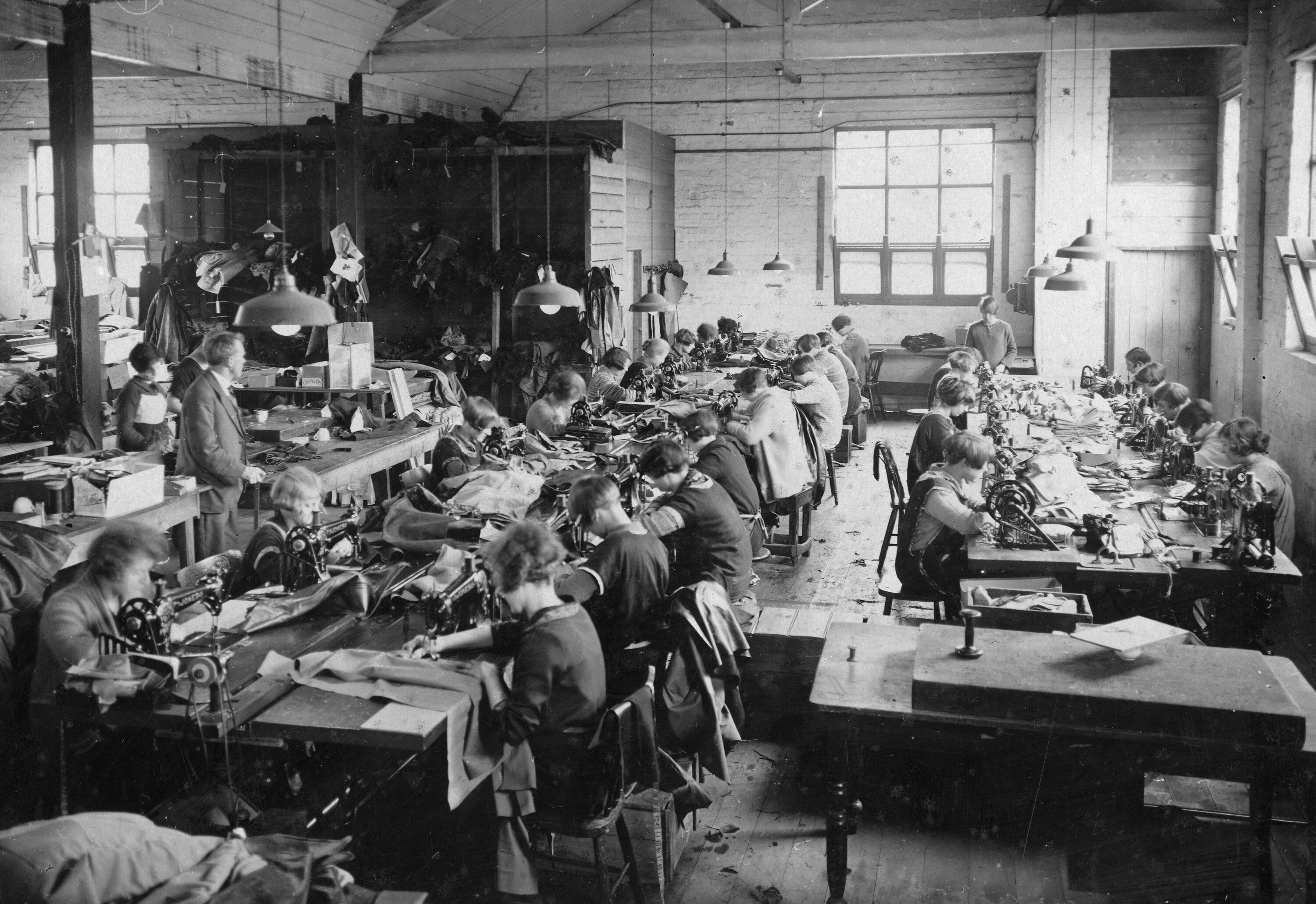 Female Employees Working in Sewing Room, Simpson's Gloves Factory, Richmond, Victoria, circa 1932