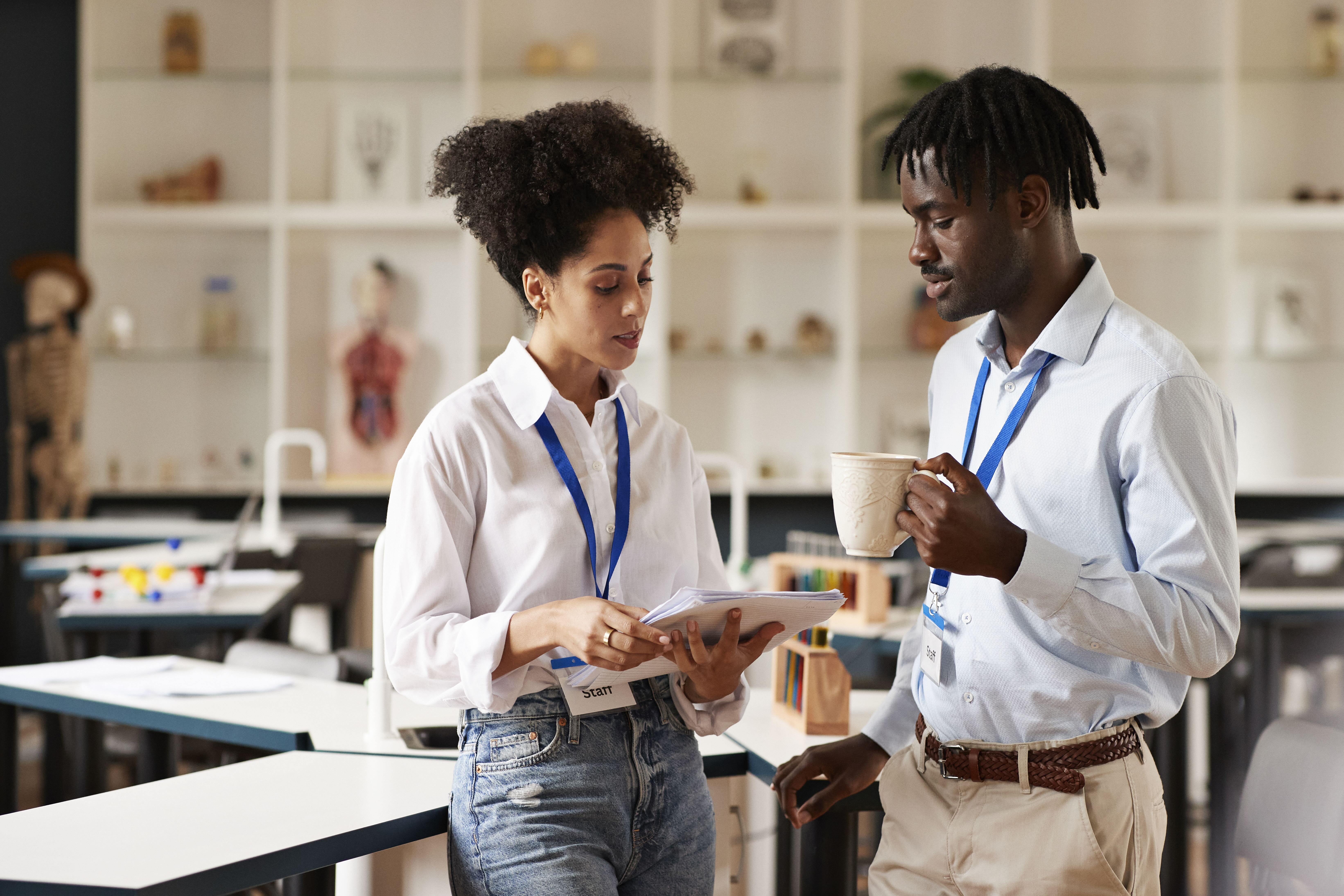 Two teachers discussing