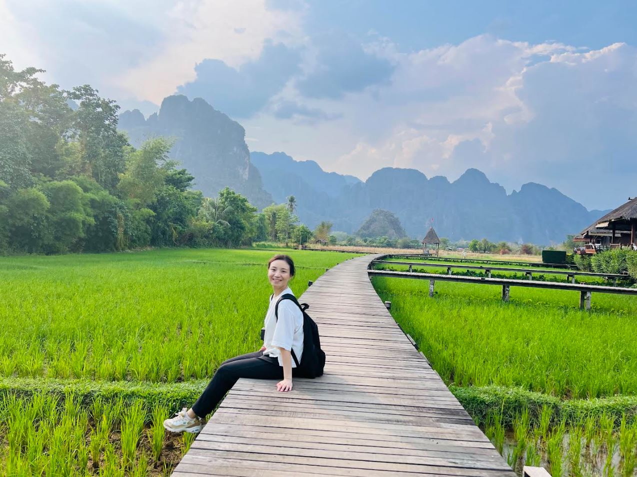 Emma Liang in rice field 