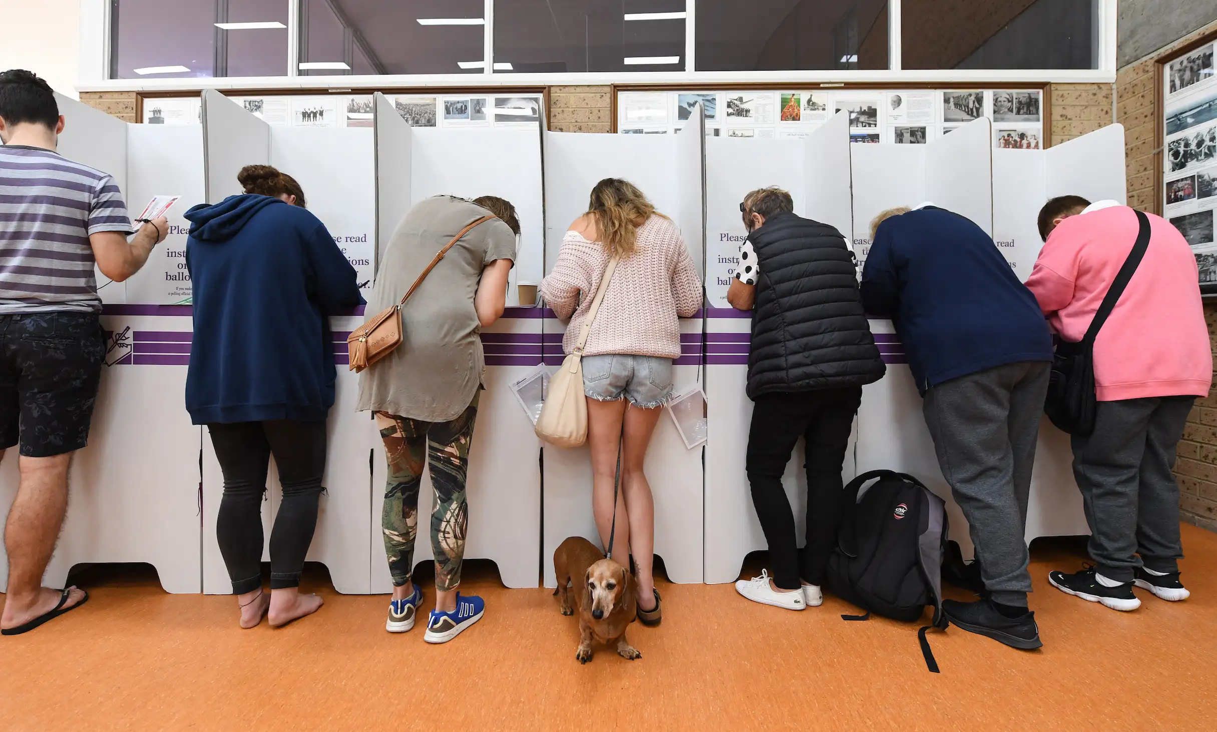 Australian voters at booths