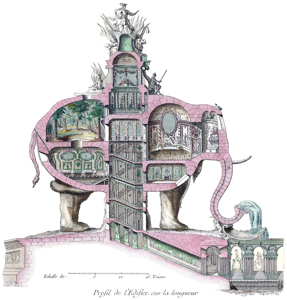 An elephant building