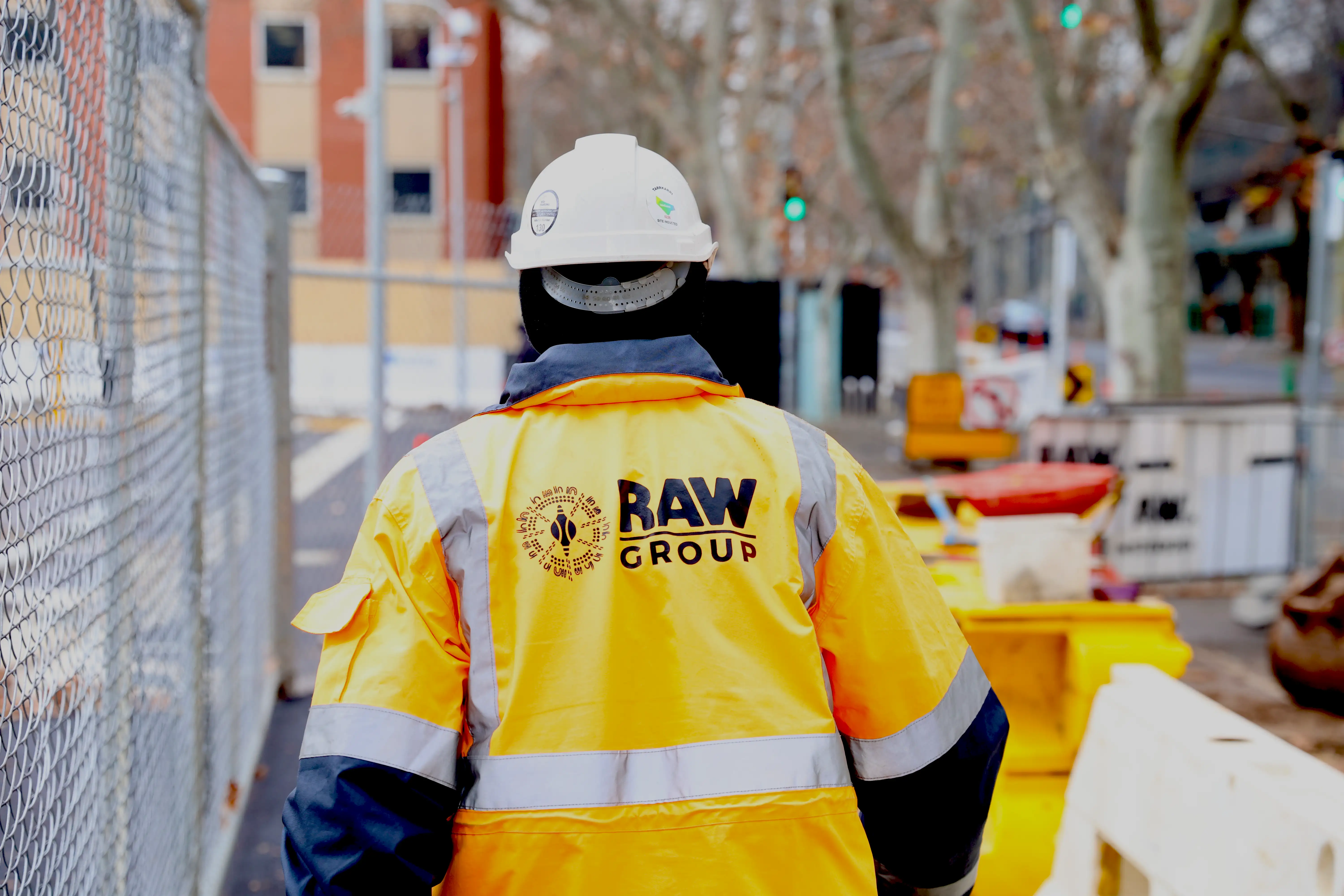 A worker for the RAW construction group, a 100% Aboriginal Owned and Managed Australian Company.
