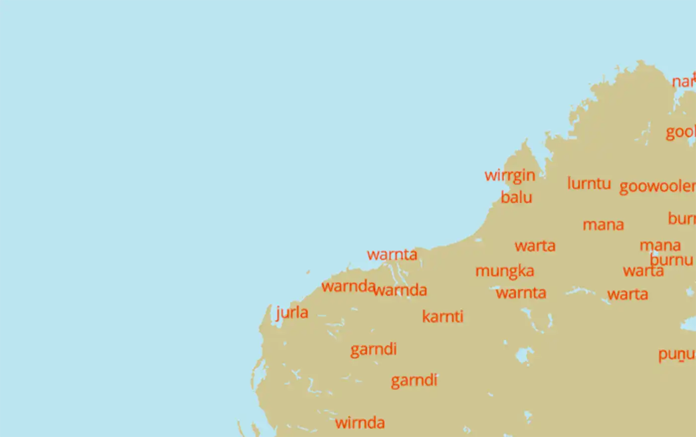 A screenshot of the 50 Words website with the word for ‘tree’ in a variety of languages