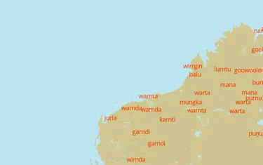 A screenshot of the 50 Words website with the word for ‘tree’ in a variety of languages