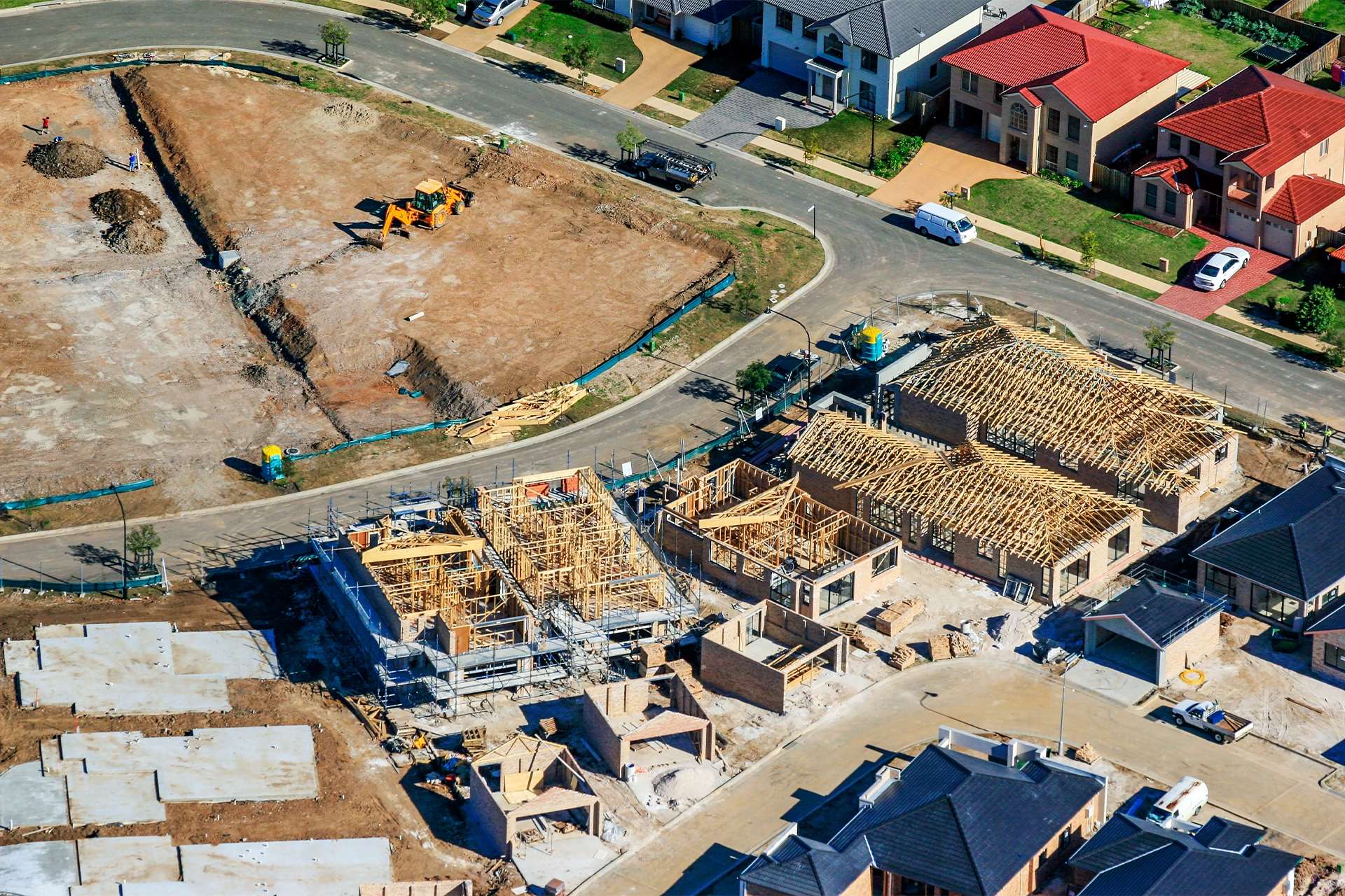 Suburban house building site