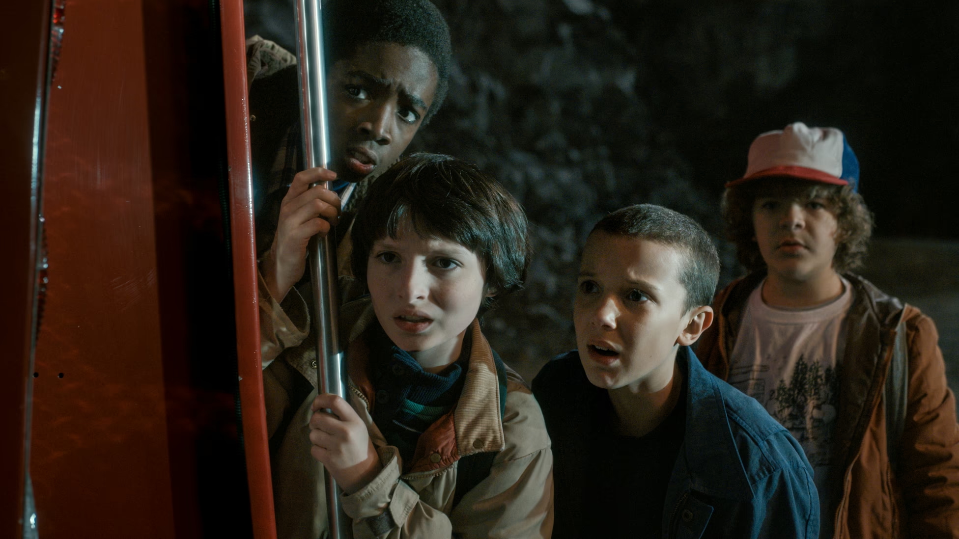 Characters Lucas, Mike, Elle, Dustin_Stranger Things