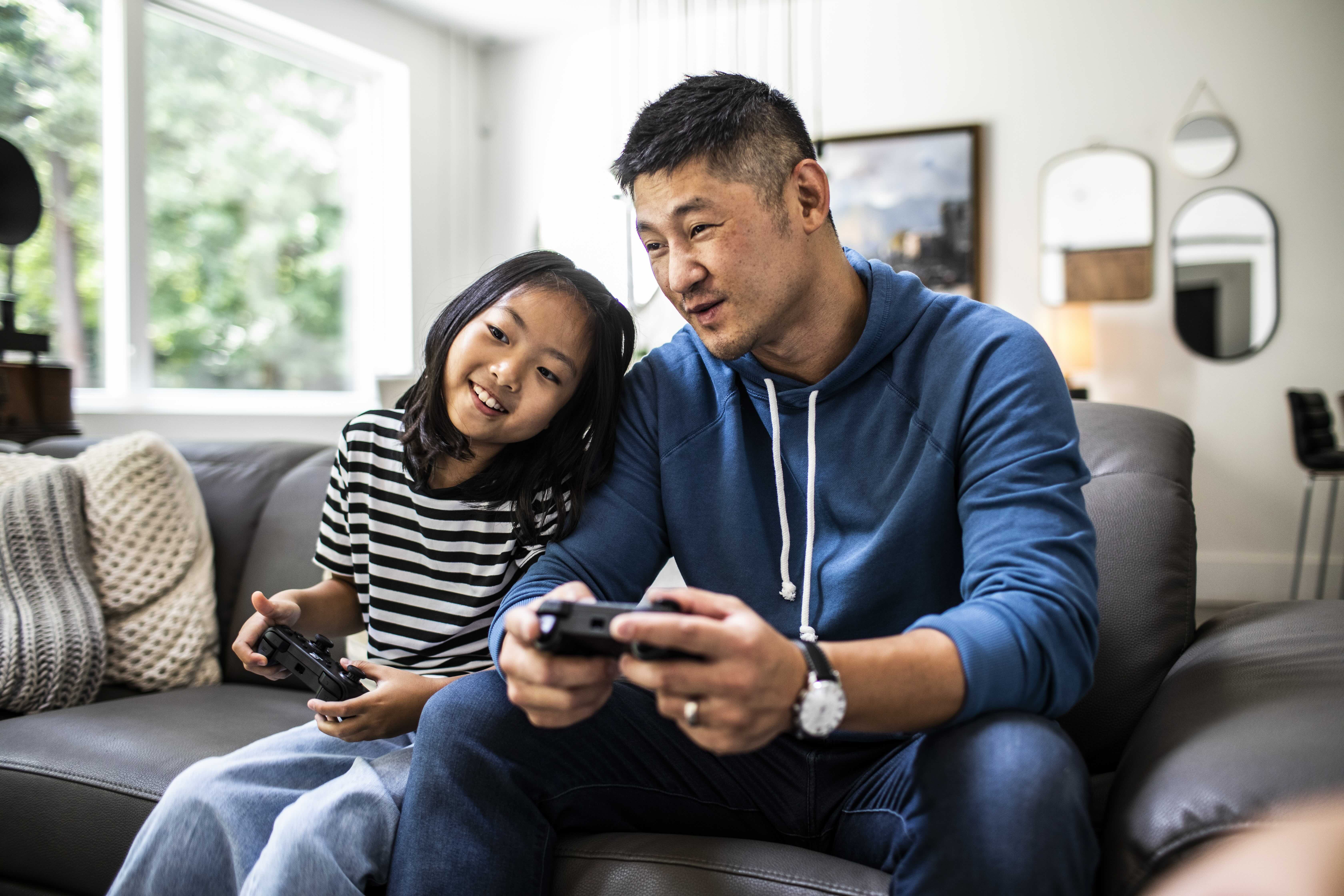 Father and daughter video games